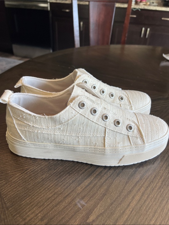 Blowfish Malibu Shoes - Casual Slip-On Platform Sneakers in Cream